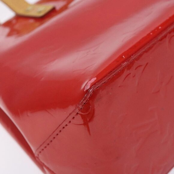 LOUIS VUITTON Monogram Vernis Reade PM Hand Bag Red Rouge M91088 LV Auth 132250 - Picture 10 of 16